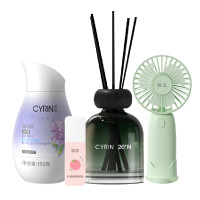 立白 橼选好物-E 香薰150ml*1瓶 固体清香剂(蓝风铃) 180克*1瓶 驱蚊液75ml 手持风扇*1