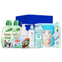 立白省心全家福洗护组合套餐 5232g+895ml+手口湿巾80片*2袋