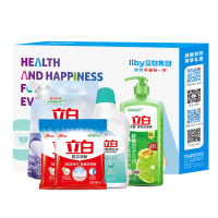 立白家庭清洁五件套2090g+1L 立白青柠洗洁精1kg 薰衣草柔顺剂1L 漂白水600g 无磷洗衣粉245g*2