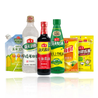 海天多味出彩调味品组合(白醋800ml+生抽500ml+耗油520g+淀粉200g+鸡精40ml+拌饭酱20g)