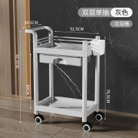 美容院小推车塑料多功能小气泡护理车 ABS二层单抽屉+垃圾桶