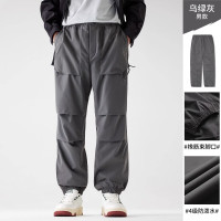 骆驼(CAMEL) A14CA68689情侣款轻工装休闲长裤男款:男/乌绿灰 3XL