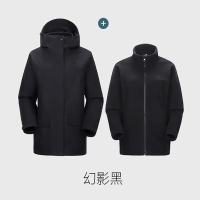 骆驼(CAMEL)户外三合一冲锋衣 幻影黑 女 A25CA6B303 S