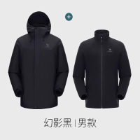 骆驼(CAMEL)户外三合一冲锋衣 幻影黑 男 A35CATG269 抓绒内胆 3XL