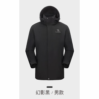 骆驼(CAMEL)户外三合一冲锋衣 A13CAF0064A 幻影黑 男 鹅绒内胆 L