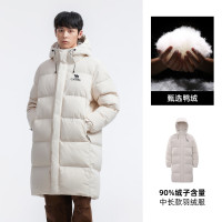 骆驼(CAMEL) A35CR07210 中性款中长款面包羽绒服 橡木灰 3XL