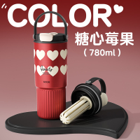 GOOM保温杯吸管水杯 糖心莓果780ml