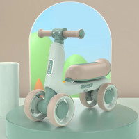 airud 儿童滑步车1-3岁四轮平衡车溜溜车911-6孔雀绿
