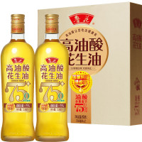 鲁花 物理压榨一级食用油高油酸花生油750ml*2瓶 精装礼盒