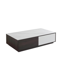 (30天后发货,不退货)尚意轩 现代雪山石哑光岩板茶几家用客厅简约长茶几1.3米茶几-2抽(6mm哑光雪山石)