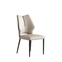 (30天后发货,不退货)摩登奢居意式极简西皮餐椅-高级灰-SXP1-2025SXP 长430*宽490*高890mm