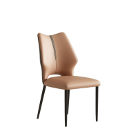 (30天后发货,不退货)摩登奢居意式极简西皮餐椅-卡其色-SXP1-2025SXP 长430*宽490*高890mm