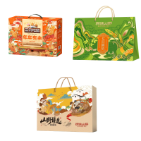 (春节套餐)三只松鼠年年有余礼盒1436g+探味山野七日粥语756g+探味山野菌汤礼盒225g