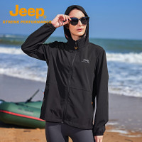 Jeep男女轻薄风衣J412075296面料87.9%锦纶12.1%氨纶 品牌黑XL