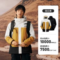 Jeep男女款冲锋衣抓绒两件套J432074002落日黄4XL