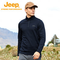 Jeep吉普男式半开胸抓绒衣J432099793 夜空蓝XL