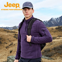 Jeep吉普半开胸抓绒衣J432074261暗夜紫 L