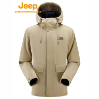 Jeep三合一两件套户外冲锋衣男 浅卡其 4XL (205斤以上)