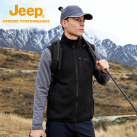 Jeep吉普男式抓绒马甲J432094973品牌黑 M