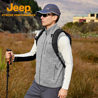 Jeep吉普男式抓绒马甲J432094973 月岩灰XL