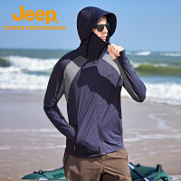 Jeep男女轻薄风衣J412075298面料87.9%锦纶12.1%氨纶 神秘灰XS 功能:防泼水+防晒UPF50+