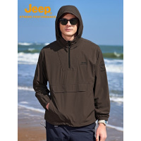 Jeep男女轻薄风衣J412075295面料87.9%锦纶12.1%氨纶 大地色3XL