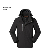 Jeep户外冲锋衣男女三合一抓绒内胆J842094069品牌黑(升级款)S