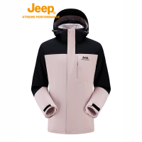 Jeep男女情侣款冲锋衣三合一抓绒内胆J432074085烟粉色 M