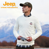 Jeep 男女卫衣 运动休闲无帽长袖 J332074345 暖白 L