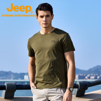 Jeep男式速干短袖T恤衫J522094505 橄榄绿 3XL