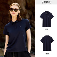 Jeep 女式短袖polo衫P520899007颜色:夜影蓝 M 面料:EPA25005