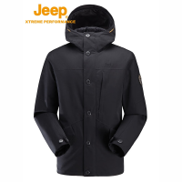 Jeep男式冲锋衣羽绒两件套J242094098品牌黑 XXXL