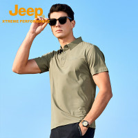 Jeep 男式短袖POLO衫P520999004颜色:云杉绿 4XL 面料:76.2%锦纶23.8%氨纶