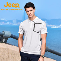 Jeep男式短袖POLO衫P520999001 云朵白 2XL