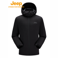 Jeep户外保暖防风男式羽绒茄克J442094751品牌黑 XL