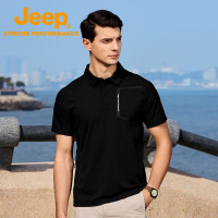 Jeep男式短袖POLO衫P520999001 品牌黑 4XL