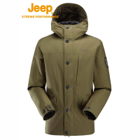 Jeep男式冲锋衣羽绒两件套J242094098橄榄绿 XXXXL