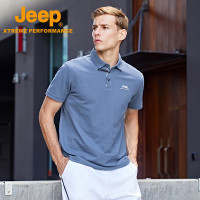 Jeep 男式短袖POLO衫 J122094582 颜色:灰蓝 4XL