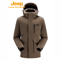Jeep男式羽绒冲锋衣J442094076浅咖色 S