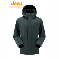 Jeep户外两层冲锋衣男J432074058松柏绿 M