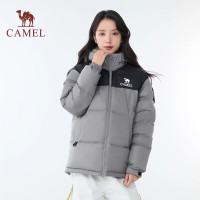 骆驼(CAMEL) W35CR07012中性款标准长面包羽绒服 S (砚墨灰/幻影黑)