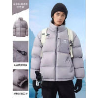 骆驼(CAMEL)A34CF00804B中性款标准长面包羽绒服 米卡灰/枫香木 3XL