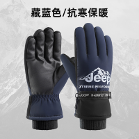 Jeep户外冬季情侣款保暖手套P3330991B03 B05藏蓝均码