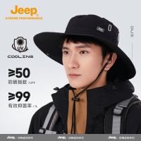 Jeep户外透气防晒渔夫帽 黑色 均码(55-60cm)