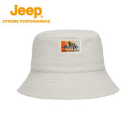 Jeep春夏季户外防晒遮阳渔夫帽可折叠P213078920 白色