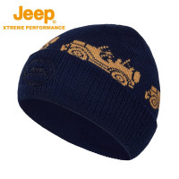 Jeep针织帽男女秋冬季户外加厚防风保暖毛线帽J143078907藏青