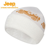 Jeep针织帽男女秋冬季户外加厚防风保暖毛线帽J143078907白色