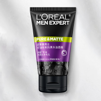 欧莱雅(L'OREAL)男士控油去黑头洁面乳膏[炭爽抗黑头]洁面 100ml