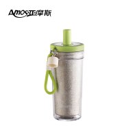 亚摩斯(AMOS)纯钛咖啡杯AS-KF500D(Ti) 冰晶水貂银500ml