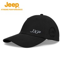Jeep 户外时尚透气休闲太阳帽棒球帽J123078904黑色56-60cm